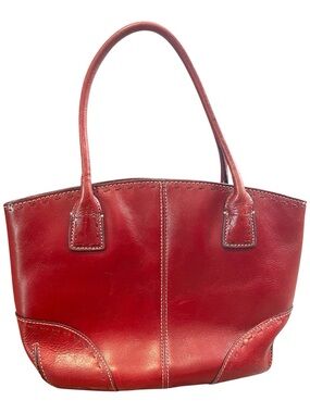 Vintage Fossil Red Leather Tote Bag/purse